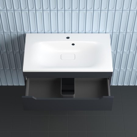 Тумба подвесная Style Line "Остин" под раковину Фортуна 80 2 ящ графит эмаль PLUS 