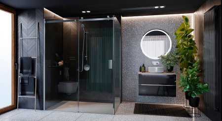 Душевая дверь Roca Area 120 L MP05L2012M профиль Хром стекло прозрачное 