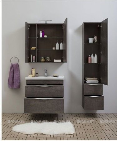 Зеркало-шкаф Aquanet Эвора 80 дуб антик 