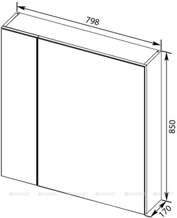 Зеркало-шкаф Aquanet Эвора 80 дуб антик 
