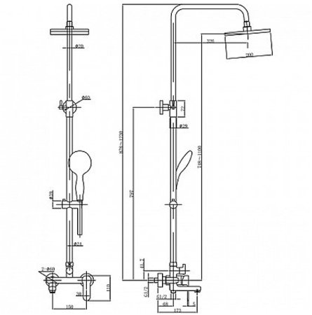 Душевая система Aquanet Passion S3 212275 Хром 