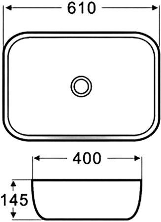 Раковина-чаша Azario 61 AZ-2143P Белая глянцевая 