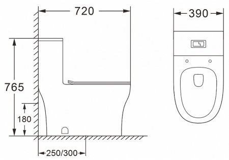Унитаз моноблок Azario Sinto AZ-1098 с бачком и сиденьем Микролифт 