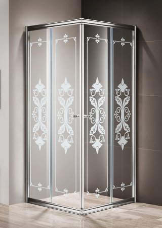 Душевой уголок Cezares Giubileo-A-2-90 стекло с узором, хром 