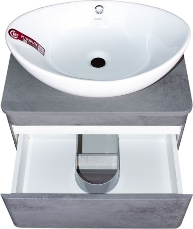 Тумба под раковину Style Line Атлантика Люкс Plus 80 СС-00002283 подвесная Темный бетон 