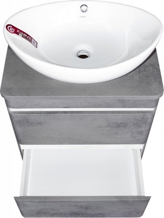 Тумба под раковину Style Line Атлантика Люкс Plus 80 СС-00002283 подвесная Темный бетон 