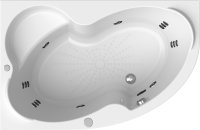 Акриловая ванна Radomir Vannesa Massage Ирма 169х110, с каркасом, экраном и полотенцедержателем, акт