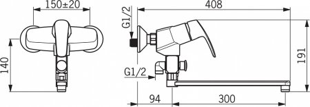 Смеситель Oras Safira 1073X универсальный 