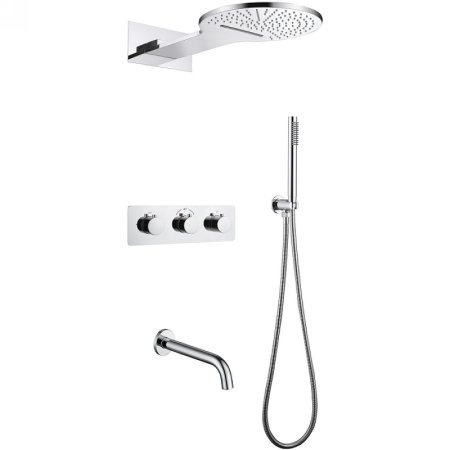 Душевая система Abber Wasser Kreis AF8150 с термостатом Хром 