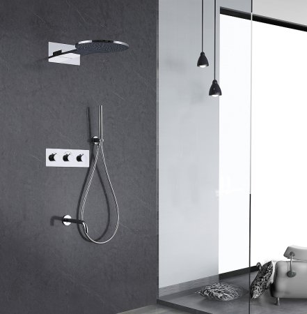 Душевая система Abber Wasser Kreis AF8150 с термостатом Хром 