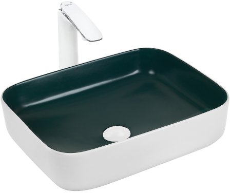 Раковина-чаша WeltWasser Elbach M2195 WG 50 10000005602 Белая Зеленая 