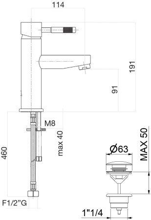 Смеситель для раковины Fiore XENON 44NN5271, черный 