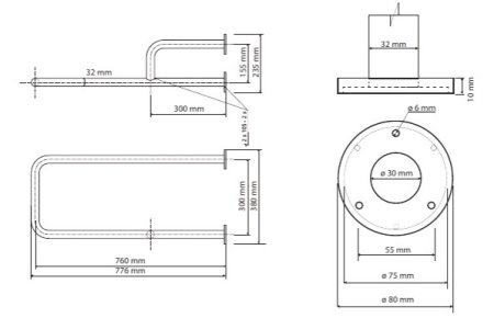 Поручень Bemeta Help program 301112162 правый 