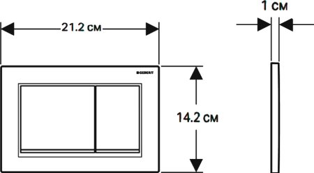 Кнопка смыва Geberit Omega 30 115.080.JQ.1 лакированная, матовый хром 