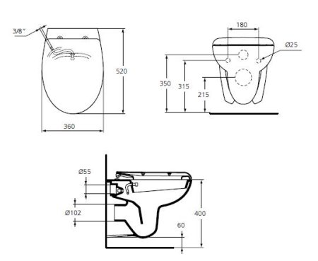 Унитаз подвесной Ideal Standard Ecco W705501 с функцией биде 
