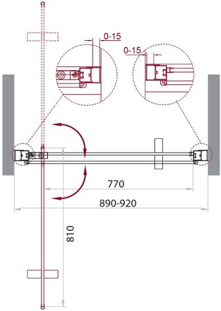 Душевая дверь BelBagno Marmi 90 MARMI-B-1-90-C-Cr профиль Хром стекло прозрачное 
