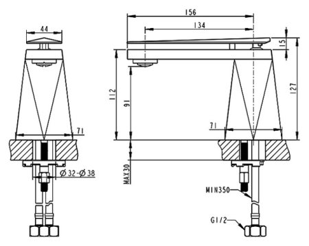 Смеситель Bravat Diamond F118102C-1-RUS для раковины 