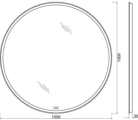 Зеркало BelBagno 100 SPC-RNG-1000-LED-TCH-WARM с подсветкой с подогревом с сенсорным выключателем 