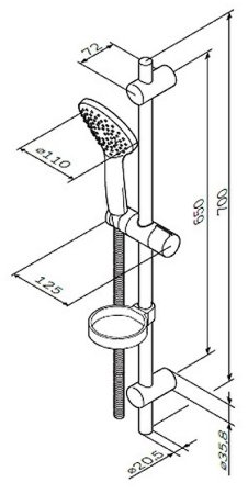 Душевой гарнитур AM.PM Gem F0190100 Хром 
