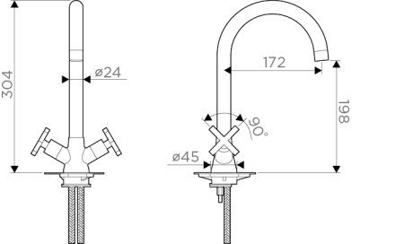 Смеситель для кухни Omoikiri CHIBA OCI-CR-35 Хром 