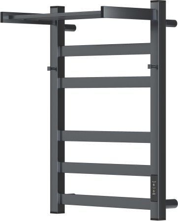 Полотенцесушитель электрический APEXTERMO Terra TR11164GF 600x400 с крючками и полкой, графит металлик 