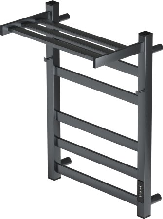 Полотенцесушитель электрический APEXTERMO Terra TR11164GF 600x400 с крючками и полкой, графит металлик 