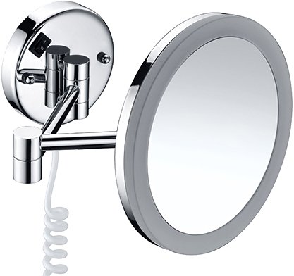 Косметическое зеркало WasserKRAFT K-1004 с LED-подсветкой, с 3-х кратным увеличением 
