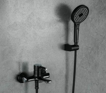 Смеситель для ванны Gappo G03-6 G3203-6 Черный матовый Хром 