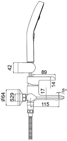 Смеситель для ванны Gappo G03-6 G3203-6 Черный матовый Хром 