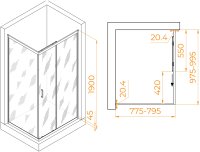 Душевой уголок RGW PA-245 800x1000
