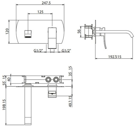 Смеситель для раковины Gattoni Ely 8835/88C0 Хром 