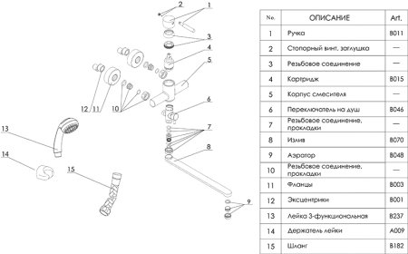 Смеситель WasserKRAFT Main 4102L универсальный 