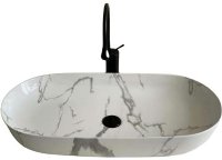 Раковина-чаша CeramaLux 81 350 Белый мрамор