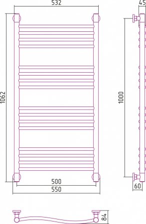 Полотенцесушитель водяной Сунержа Флюид+ 100x50 