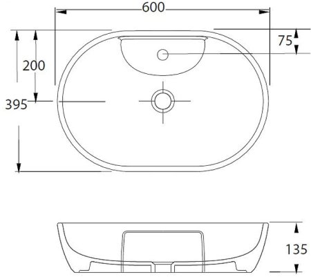Раковина beWash Bogen 60 88611180 Антрацит 