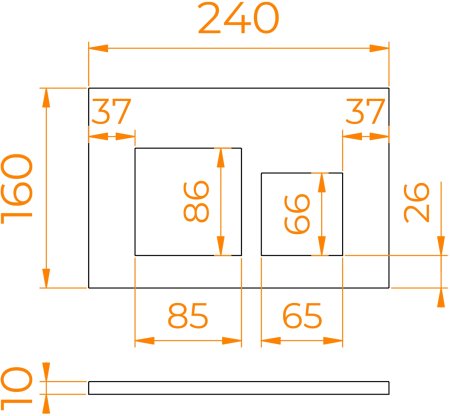 Кнопка слива RGW SWH-09B 
