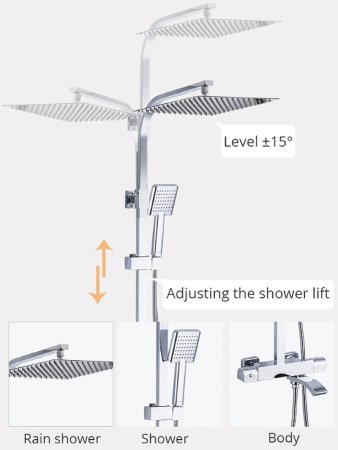 Душевая система Gappo G07 G2407-40 с термостатом Хром 