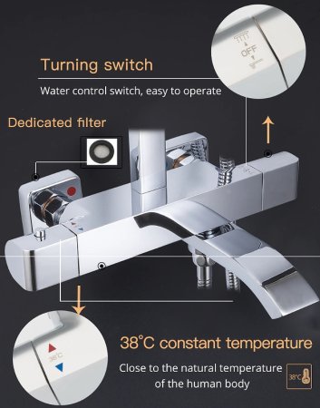 Душевая система Gappo G07 G2407-40 с термостатом Хром 