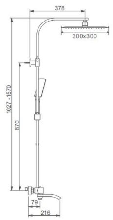 Душевая система Gappo G07 G2407-40 с термостатом Хром 