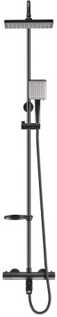 Душевая система Swedbe Hermes 5117B с термостатом Черная матовая 