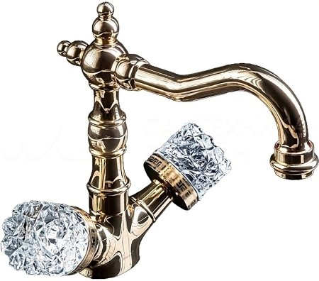 Смеситель для раковины Boheme Crystal 312-CRST Бронза 