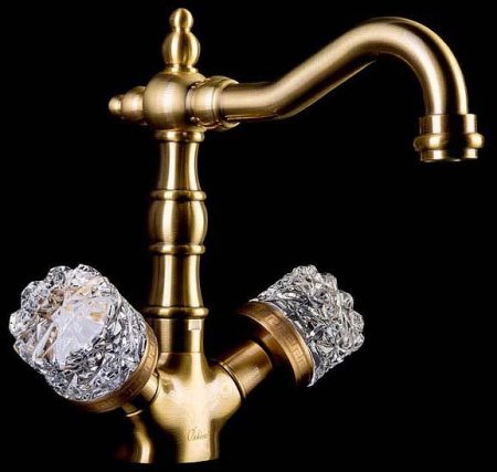 Смеситель для раковины Boheme Crystal 312-CRST Бронза 
