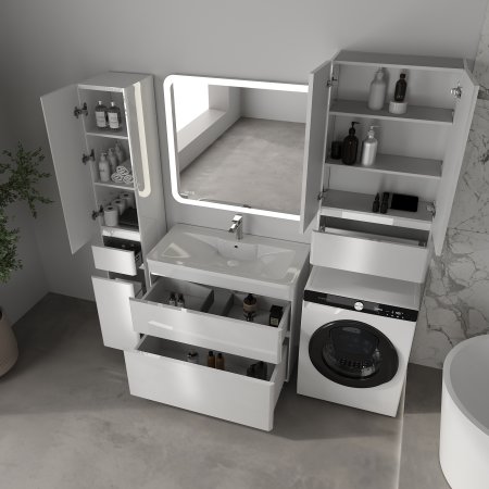 ПШ STYLE LINE "Атлантика 1000", с ящиком, белый глянец 