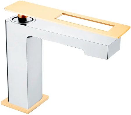 Смеситель для раковины Boheme Q 141-CRG Хром Золото 