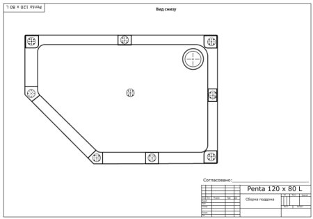 Поддон для душа Bas Пента 120x80 см NEW левый 