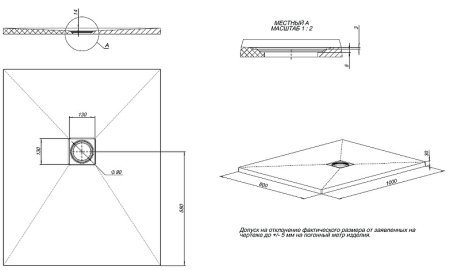 Душевой поддон из искусственного камня Allen Brau Priority 100x80 8.31003-AM Антрацит 