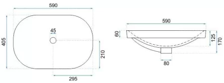 Раковина 59х40,5 см Rea Arleta REA-U8700 