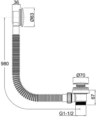 Слив-перелив Allen Brau Priority 5.31027-BN click-clack Никель брашированный 