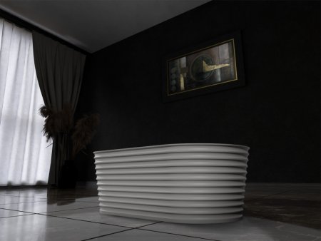 Ванна из искусственного камня ABBER Stein AS9650 белая матовая 