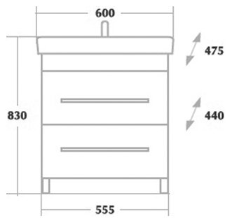 Тумба с раковиной Onika Олимп 60.13 